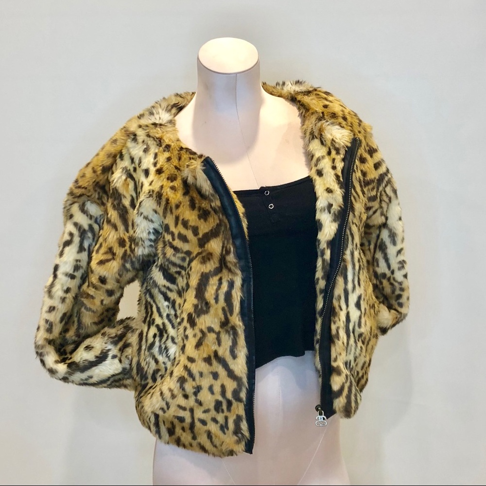 🐱 Stüssy Leopard print faux fur Jacket